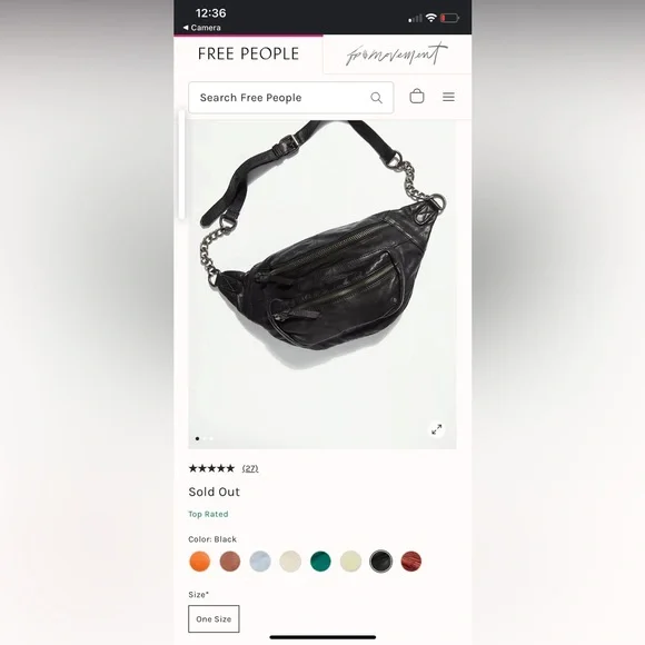 🔥SOLD -not for sale- Free People - BLACK Leather Archer Chain Sling Bag - Picture 15 of 15